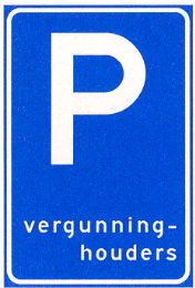 Parkeergelegenheid alleen bestemd voor vergunninghouders (E9)